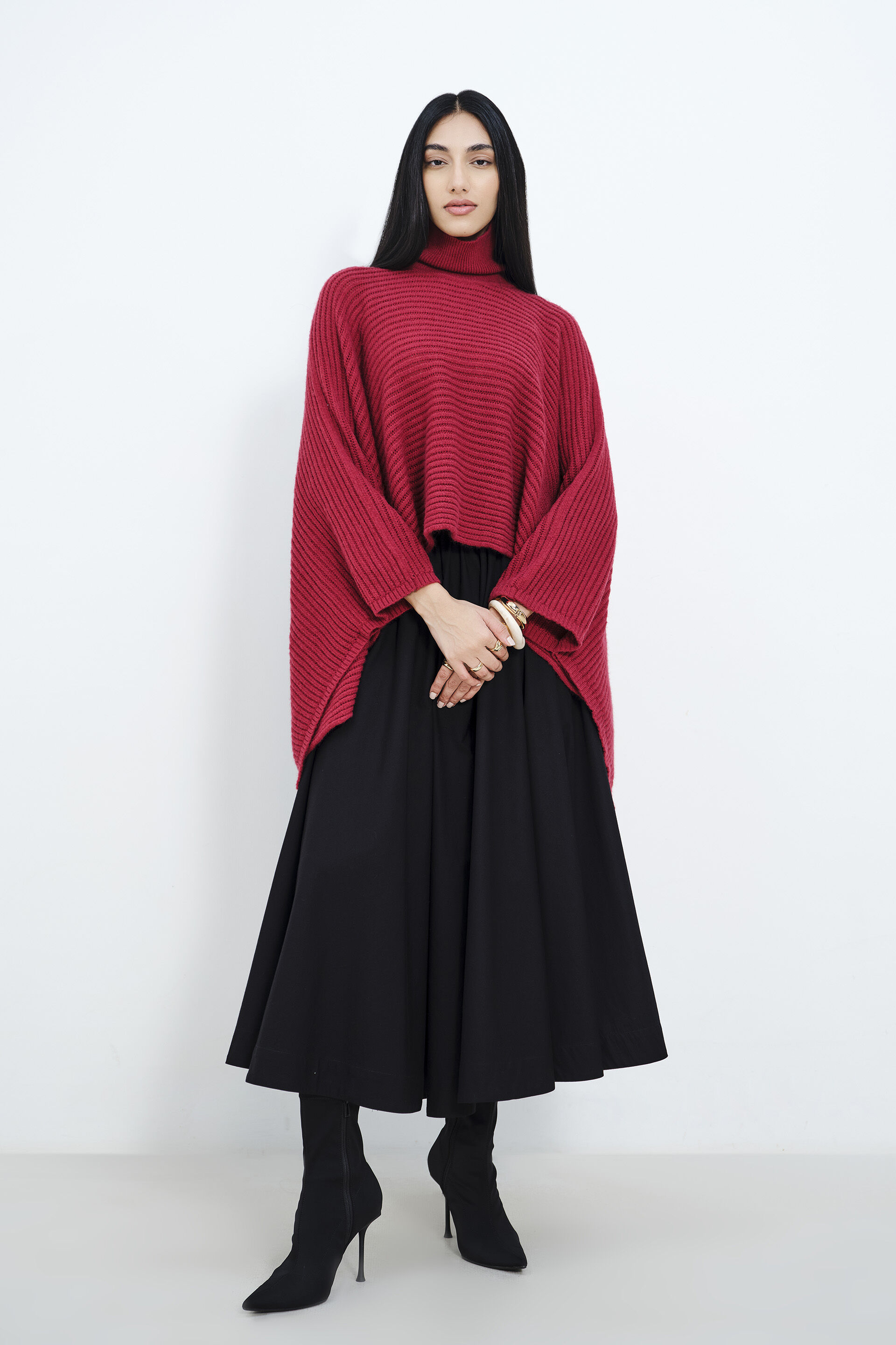 Deep Carmine Red Sweater, Wine, image 2